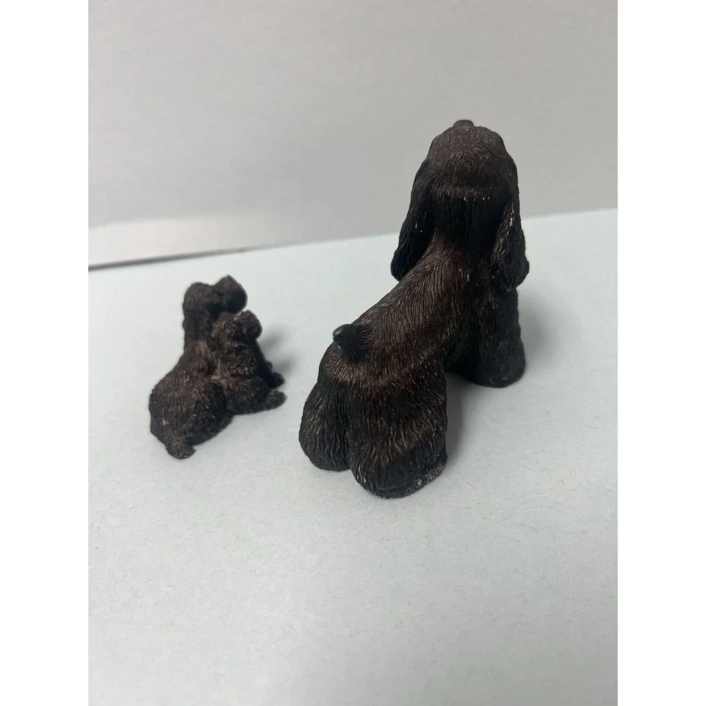 Lot Of 2 Stone Critters Black‎ Cocker Spaniel Dog Breed Figurines Puppies